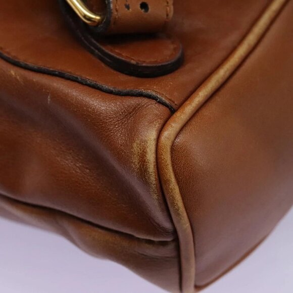 GUCCI Bamboo Backpack Leather Brown Gold - Picture 13 of 16